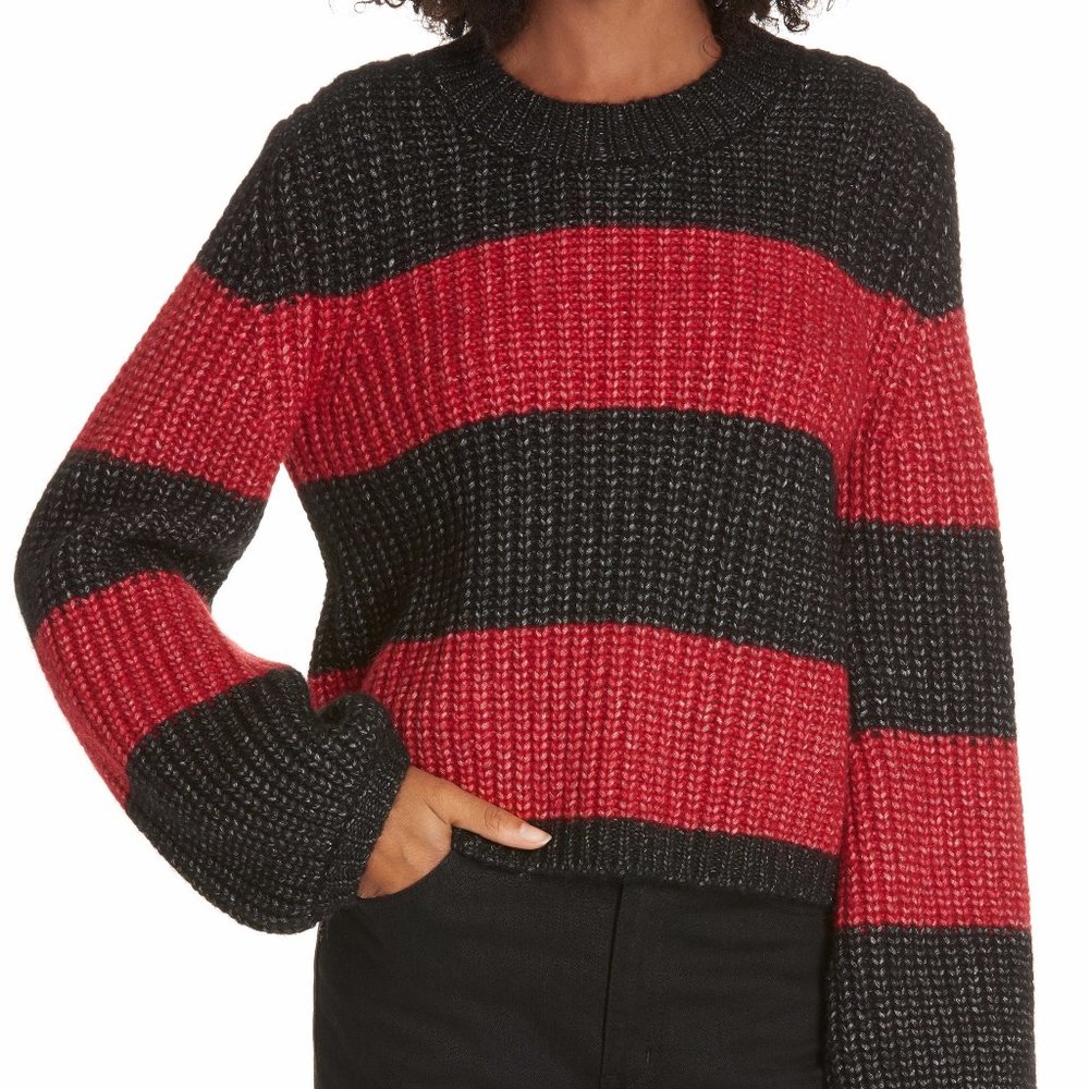 La Ligne Knit Alpaca Wool Balloon Sleeve Sweater, SZ XS, NEW